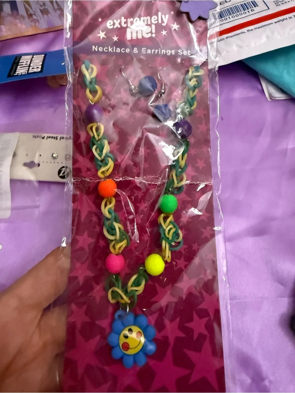 5/25 Kids Floral Smile Necklace & Earrings Set - Multicolor